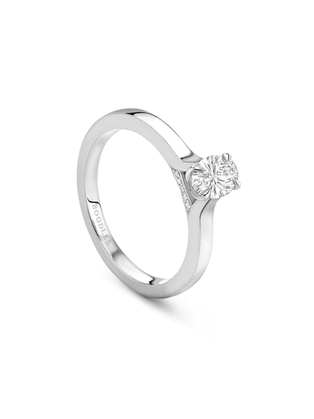 Classic Oval Cut Diamond Platinum Engagement Ring