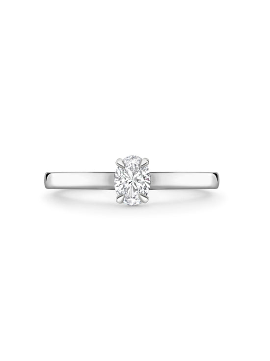 Classic Oval Cut Diamond Platinum Engagement Ring