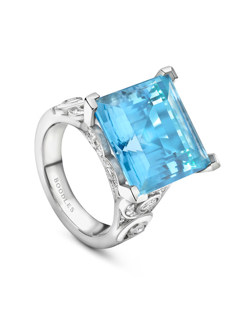 A Family Journey Geneva Aquamarine Platinum Ring