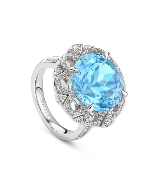 Fifth Avenue Aquamarine Platinum Ring