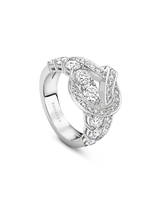 The Knot Medium White Gold Diamond Ring