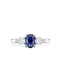 Trilogy Sapphire Diamond Platinum Engagement Ring 1 carat (approx.)