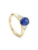 Trilogy Cupid Oval Sapphire Yellow Gold Ring