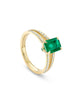 Classic Split Shoulder Emerald Yellow Gold Ring