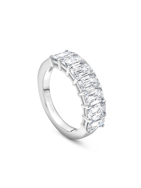 Ashoka Diamond Seven Stone Half Platinum Eternity Ring