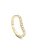 Vintage Wave Half-Hoop Yellow Gold Diamond Wedding Band