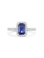 Vintage Octagonal Blue Sapphire Engagement Ring
