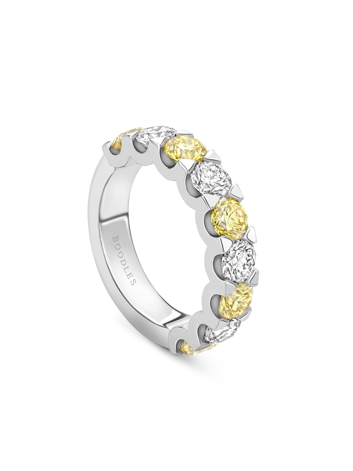 Classic Nine Stone Yellow Diamond Platinum Eternity Ring Boodles