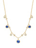 Beach Seven Stone Yellow Gold Sapphire and Diamond Necklace
