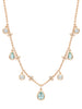Beach Pear Cut Paraiba and Diamond Rose Gold Necklace