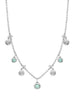 Beach Seven Stone Platinum Diamond and Paraiba Tourmaline Necklace