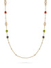 Florentine Multi-Stone Long Yellow Gold Necklace