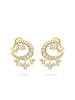 Lucky Yellow Gold Diamond Horseshoe Splash Earrings
