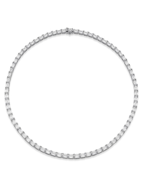 Classic Ashoka Diamond White Gold Necklace