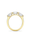 Ashoka Three Stone Diamond Yellow Gold Eternity Ring