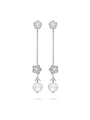 Blossom White Gold Detachable Pearl Drop Earrings