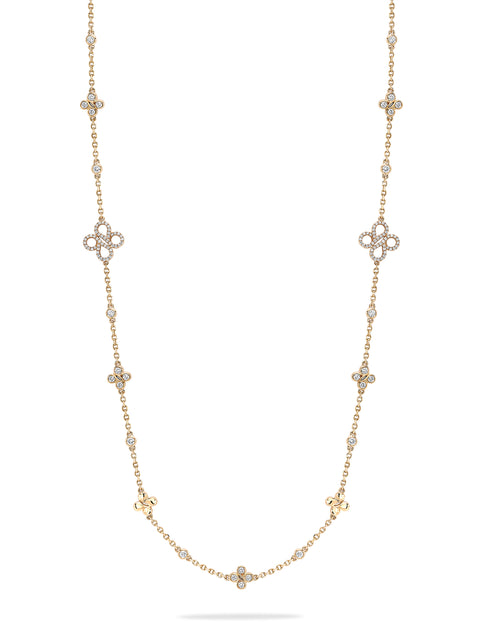 Be Boodles Medium Long Motif Rose Gold Diamond Necklace