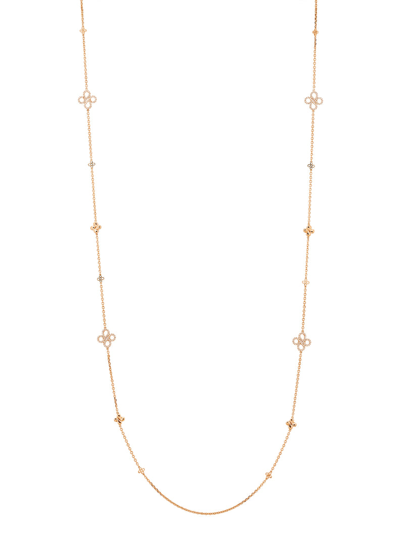 Be Boodles Long Rose Gold Diamond Necklace