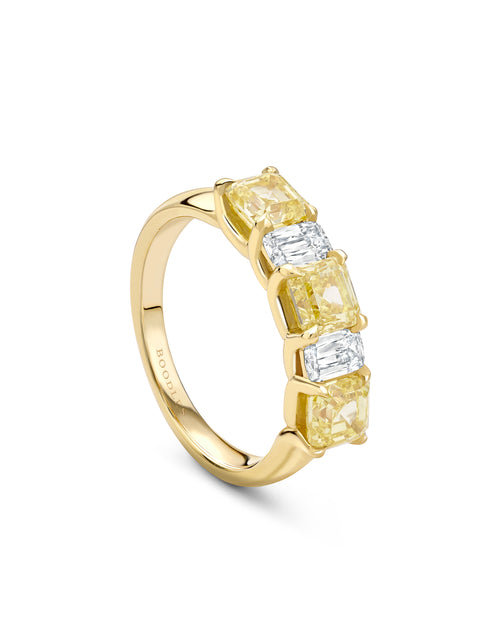 Classic Yellow and White Diamond Yellow Gold Eternity Ring