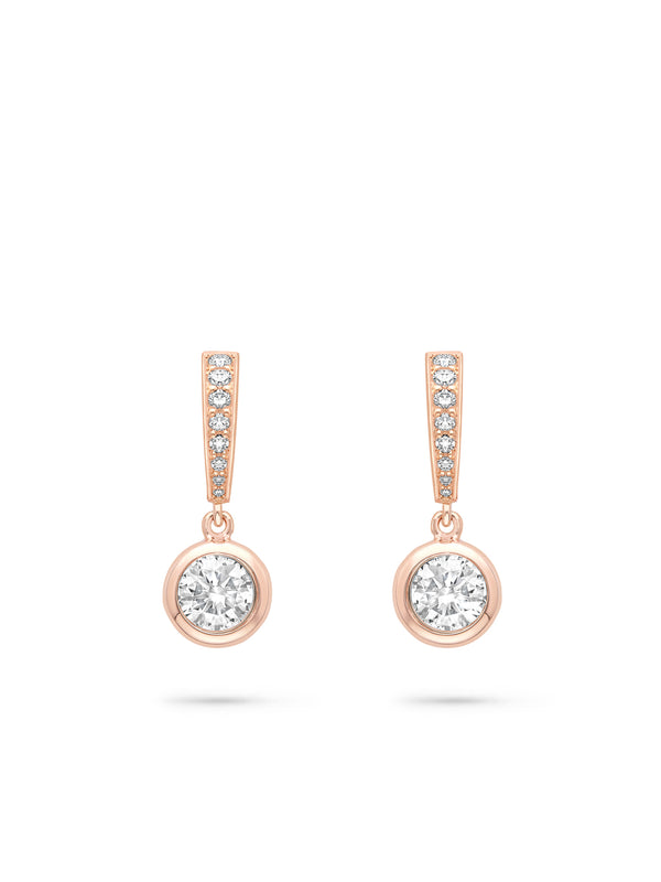 Classic Rose Gold Diamond Drop Earrings