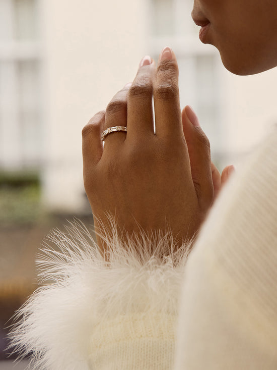 Ashoka and Pink Diamond Platinum Eternity Ring