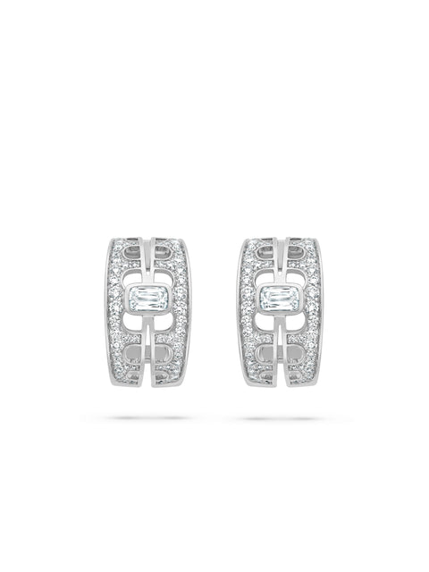 The National Gallery Perspective Ashoka Platinum Earrings