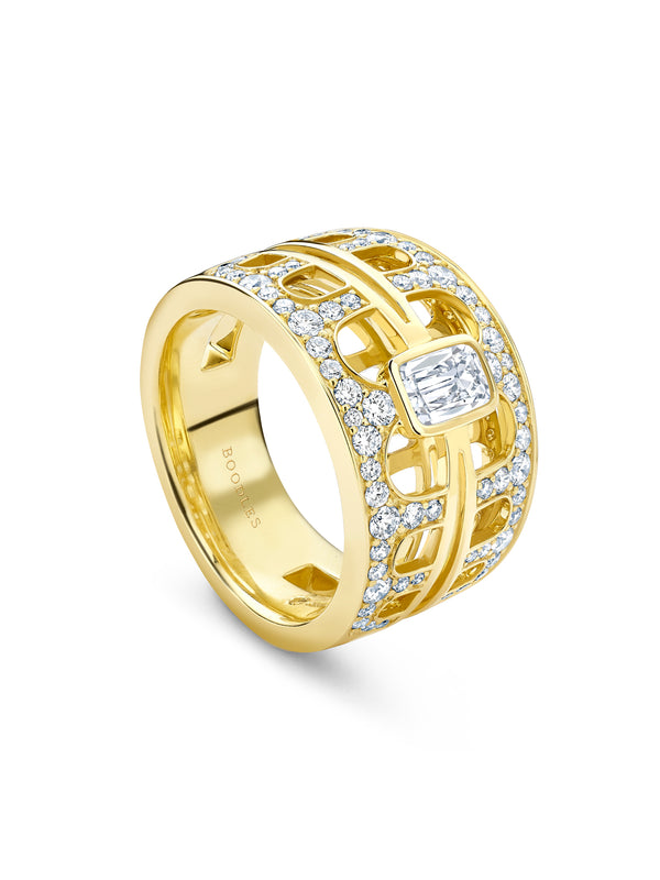 Boodles x The National Gallery Perspective Yellow Gold Ring | Boodles