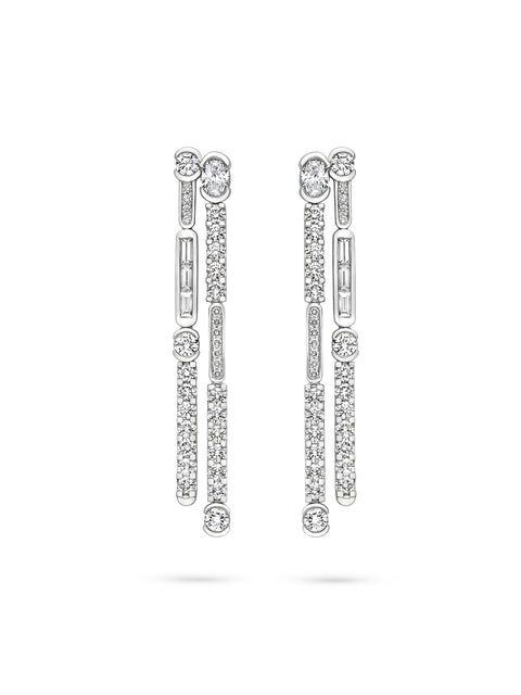 The National Gallery Play of Light Platinum Drop Earrings