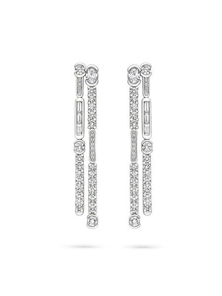 The National Gallery Play of Light Platinum Drop Earrings