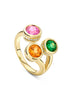 Beach Three Stone Yellow Gold Ring