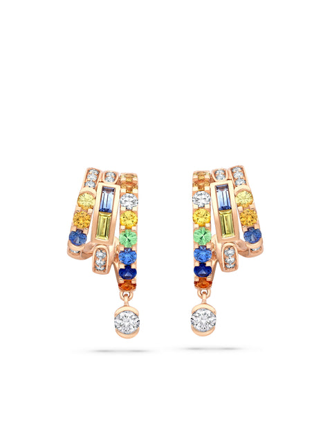 The National Gallery Play of Light Rose Gold Multi-Gem Earrings