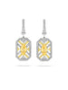 Fifth Avenue Orange Diamond Platinum Earrings