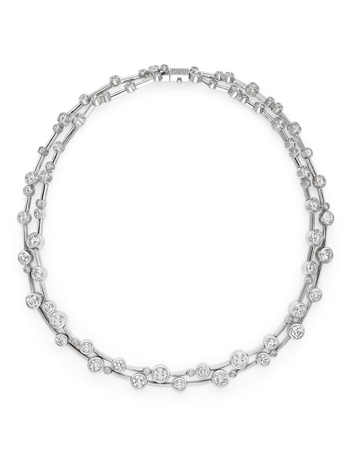 Raindance Large Two-Row Platinum Diamond Necklace