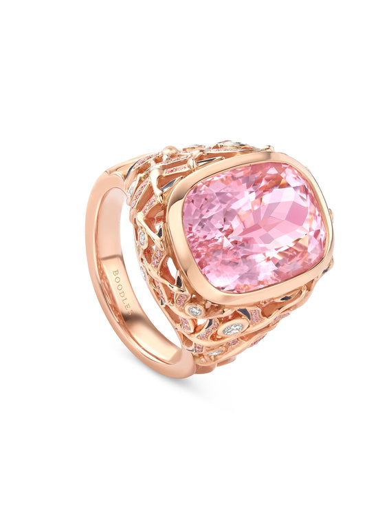 Africa Flamingo Lake Nakuru Morganite Rose Gold Ring