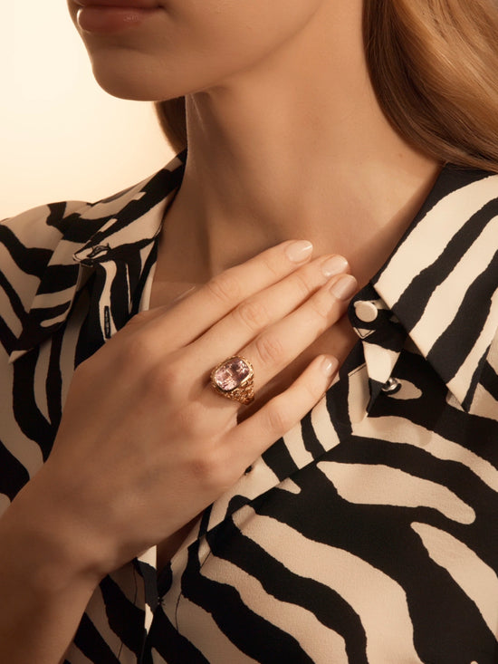 Africa Flamingo Lake Nakuru Morganite Rose Gold Ring