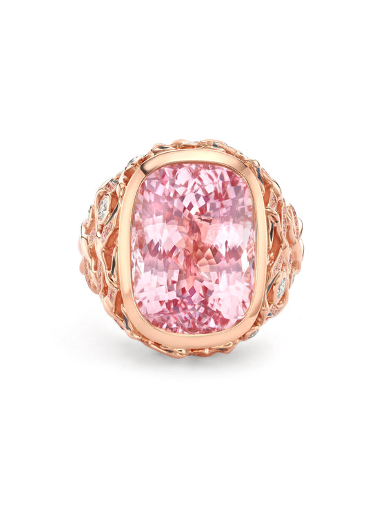 Africa Flamingo Lake Nakuru Morganite Rose Gold Ring
