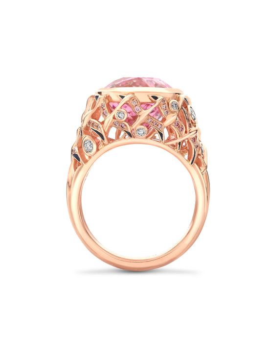Africa Flamingo Lake Nakuru Morganite Rose Gold Ring
