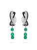 Africa Zebra Emerald Platinum Earrings