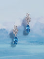 A Family Journey Geneva Aquamarine Platinum Earrings