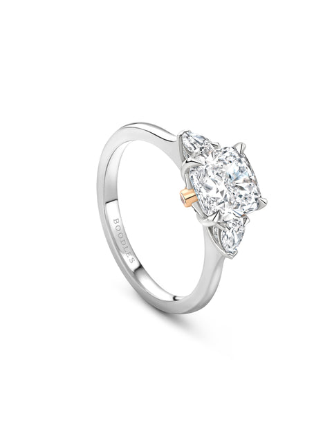 Peace of Mined Petal Diamond Platinum Ring