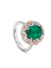 Fifth Avenue Oval Emerald Platinum and Rose Gold Ring