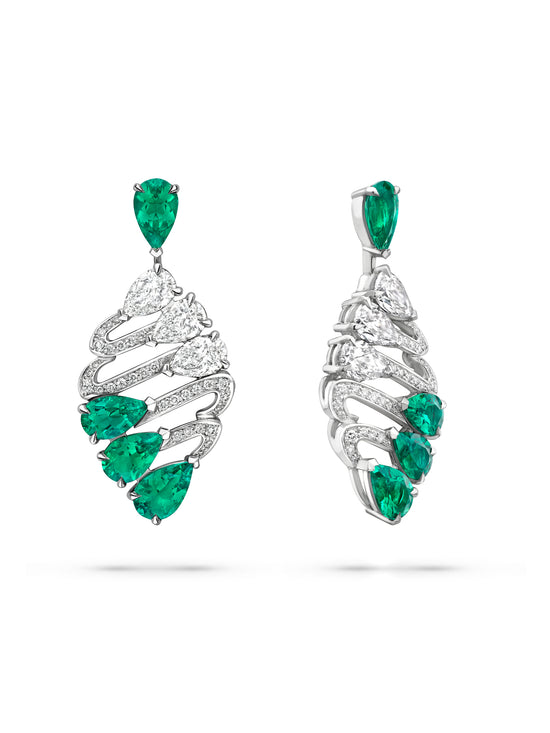 The Scroll Emerald Suite Featuring Necklace and Earrings