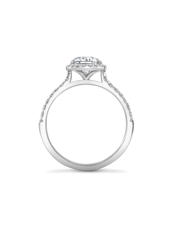 Vintage Pear Cut Platinum Diamond Engagement Ring