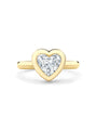 Florentine Heart Yellow Gold Diamond Ring
