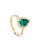 Vintage Pear Cut Yellow Gold Emerald Ring