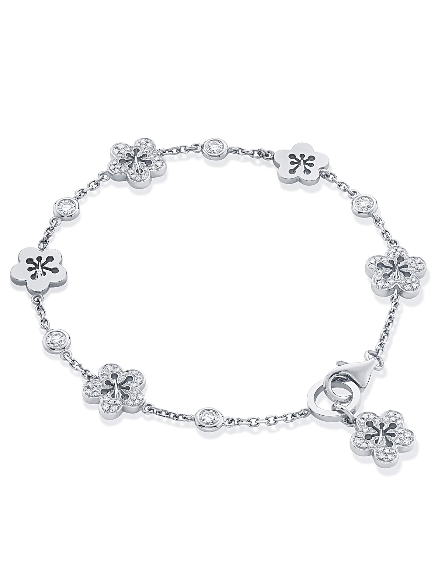 Blossom Diamond Charm White Gold Bracelet Boodles blossom-diamond-charm-white-gold-bracelet-boodles