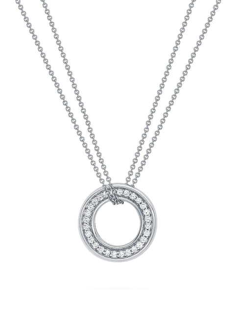 Roulette Medium White Gold Diamond Pendant