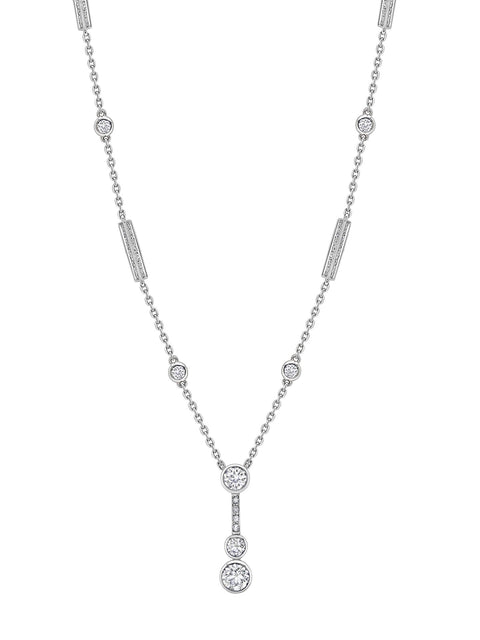 Waterfall Diamond Platinum Pendant