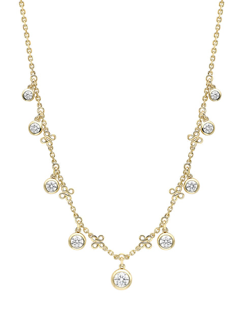 Beach Yellow Gold Diamond Necklace