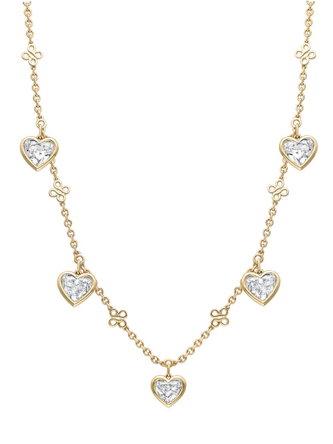 Beach Heart Diamond Yellow Gold Necklace